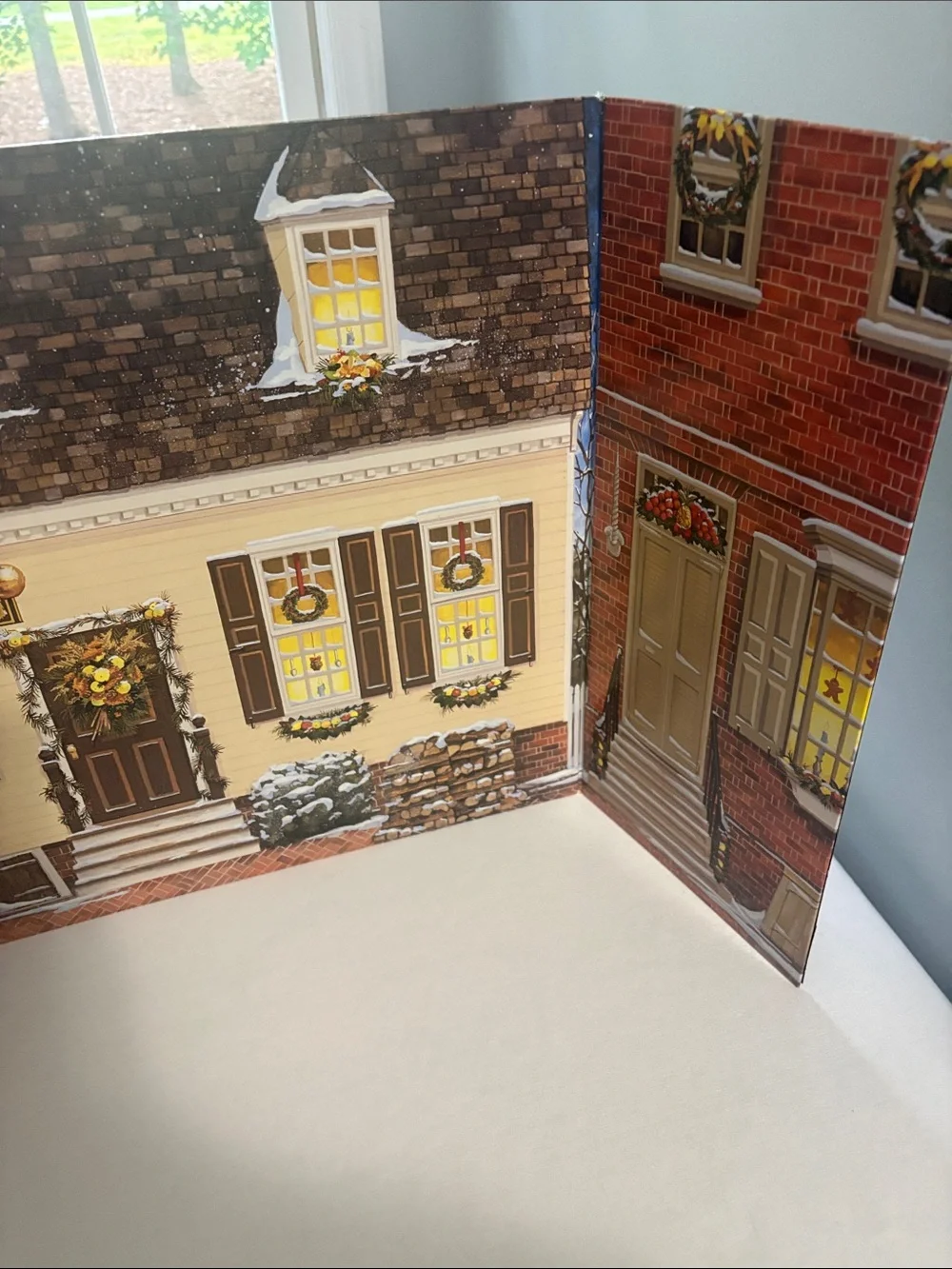 Holiday Pop-Up Village House Panel - Festive Window Display- for Byers Choice